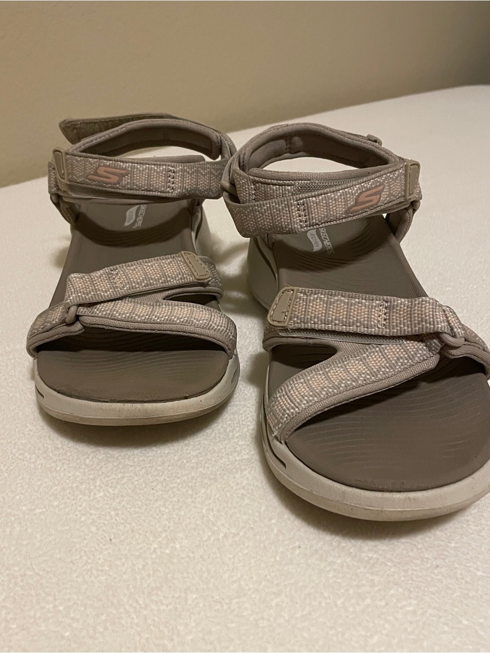Skechers Beige Arch Fit Strappy Outdoor Sandals for Women